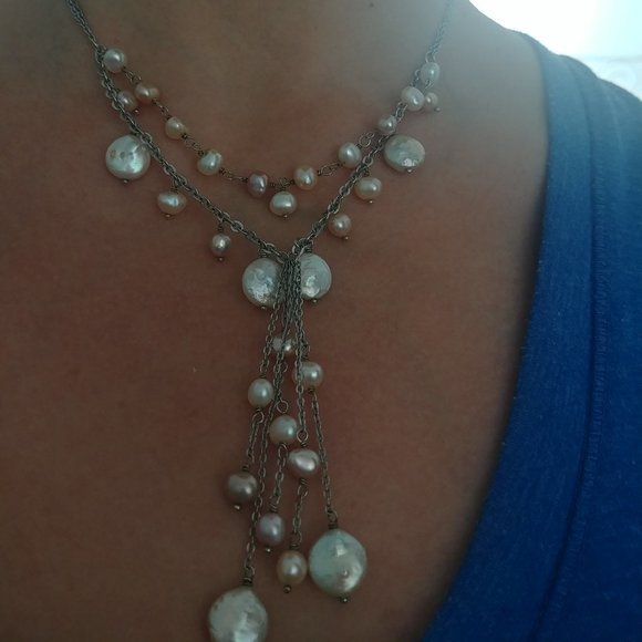 Natural multi colors fresh water pearl necklace